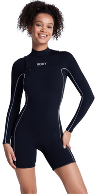 2026 Roxy Womens Elite Xtra Stretch 2mm Long Sleeve Chest Zip Spring Wetsuit 26BW243501 - Black